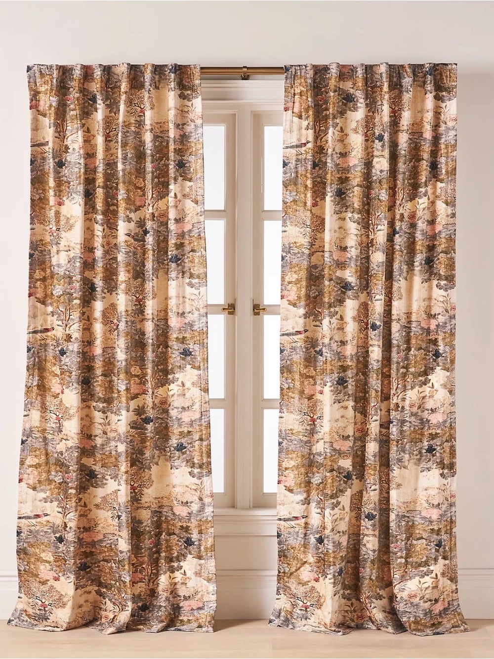 Anthropologie Francois Printed Velvet Curtains 84”x50” (2 panels)